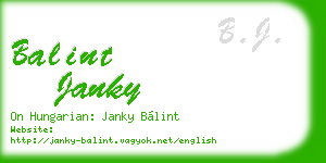 balint janky business card
