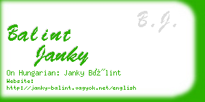 balint janky business card